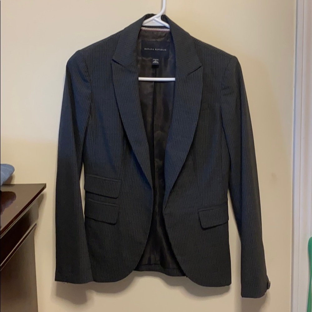 Banana Republic Grey Skirt Suit